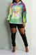Multi-color hooded Print Print Long Sleeve Sweats & Hoodies
