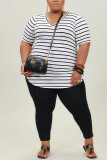 Black Milk Silk Fashion Active adult Ma'am Striped Two Piece Suits pencil Short Sleeve Two Pieces