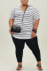 White Milk Silk Fashion Active adult Ma'am Striped Two Piece Suits pencil Short Sleeve Two Pieces