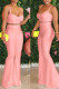 Pink Street Solid Straight Sleeveless Two Pieces