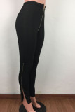 Black White Black Green Pink Apricot Orange purple Zipper Fly High Solid Zippered Boot Cut Pants Bottoms
