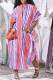 Colour Sexy Print Patchwork Turndown Collar Straight Plus Size Dresses