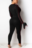 Blue Sexy Solid Bandage Patchwork O Neck Jumpsuits
