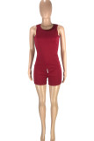 Royal Blue Fashion Casual Solid Basic O Neck Sleeveless Two Pieces