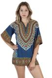 Black Fashion adult Sexy Bat sleeve Half Sleeves O neck Swagger Mini Patchwork Print