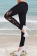 Black Casual Solid Lace Mid Waist Skinny Denim Jeans