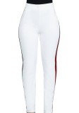 Red Casual Active Patchwork Flat Straight Midweight Pants