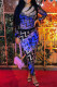 Blue Sexy Print Without Belt O Neck Regular Jumpsuits