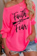 Rose Red Fashion Casual Letter Print Basic Oblique Collar Tops