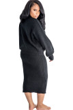 Grey Sexy Solid Two Piece Suits pencil Long Sleeve
