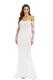 White Sexy Fashion adult Off The Shoulder Long Sleeves One word collar Mermaid Floor-Length Soli