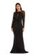 Black Fashion adult Celebrities Cap Sleeve Long Sleeves O neck Mermaid Floor-Length Sequin Patch
