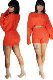 Green Wool Europe and America Solid Two Piece Suits pencil Long Sleeve Two-Piece Short Set