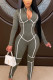 Army Green Sexy Milk Fiber Solid Patchwork O Neck Skinny Jumpsuits