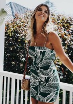 As Show-2 multi color Brief Cute Strapless Sleeveless Step skirt skirt Print Dresses