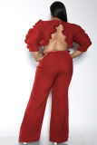 Black Fashion Long Sleeve O Neck Jumpsuits