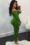 Light Gray Sexy Solid bandage Patchwork Long Sleeve V Neck Jumpsuits