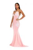 Colorful blue adult Fashion Sexy Spaghetti Strap Sleeveless Slip Mermaid Floor-Length Patchwork backless