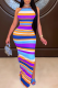 Purple Sexy Striped Patchwork Half A Turtleneck Pencil Skirt Dresses