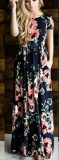 As Show-1 Short Sleeve Straight Long Print Dresses