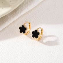Black Daily Flowers Earrings