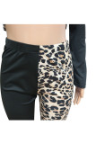 Blue Sexy Patchwork Two Piece Suits Leopard Straight Long Sleeve