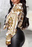 multicolor cardigan Long Sleeve Patchwork Print Tops