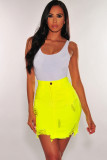 rose red Denim Zipper Fly Button Fly High Asymmetrical Patchwork washing Hole A-line skirt Skirts