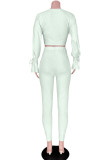 Coffee Casual Party Pit Article Fabrics Solid Bandage O Neck Long Sleeve Flare Sleeve Regular Two Pieces