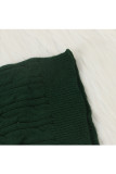 Green Wool Europe and America Solid Two Piece Suits pencil Long Sleeve Two-Piece Short Set