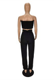 Pink Casual Sportswear Solid Backless Strapless Sleeveless Two Pieces