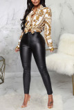 multicolor cardigan Long Sleeve Patchwork Print Tops