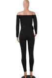 Light Gray Sexy Solid bandage Patchwork Long Sleeve V Neck Jumpsuits