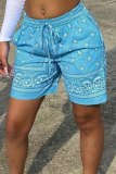 Pink Casual Print Patchwork Regular Mid Waist Straight Bottoms