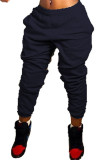 Black Elastic Fly Mid Solid Harlan pants Pants Bottoms