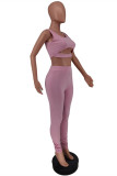 Black Casual Sportswear Solid Hollowed Out U Neck Sleeveless Two Pieces