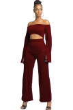 White Sexy Patchwork Solid Ruffled Long Sleeve one word collar Jumpsuits