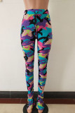 Army Green Green Orange Yellow purple Army Green Elastic Fly Mid camouflage Boot Cut Pants Bottoms