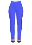 Red Casual Active Patchwork Flat Straight Midweight Pants
