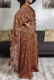 Red Fashion Casual Print Asymmetrical Bateau Neck Two Pieces