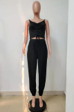 Army Green Fashion Sexy Solid With Belt V Neck Regular Jumpsuits
