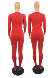 Black Fashion Casual Letter Basic O Neck Long Sleeve Two Pieces