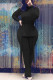 Black Street Solid Fold Turtleneck Long Sleeve Two Pieces
