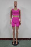 rose red Sexy Patchwork backless Solid pencil Sleeveless