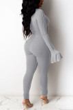 Black Fashion Sexy Solid Patchwork V Neck Skinny Jumpsuits