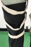 Army Green Elastic Fly Sleeveless Mid bandage Solid Patchwork Harlan pants Pants Pants