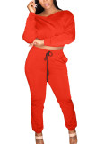 Green venetian Fashion Active adult Ma'am Solid Two Piece Suits Straight Long Sleeve Two Pieces