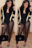 Blue cardigan Embroidery tassel Solid Button Others Long Sleeve 