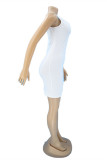 Purple Sexy Casual Letter Hot Drill U Neck Vest Dress