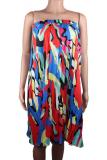 Pink Elastic Fly High camouflage Asymmetrical Draped Pleated skirt Capris Skirts